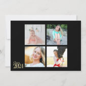 2024年の写真のグリーンと金ゴールドクラス数々の 招待状 (裏面)