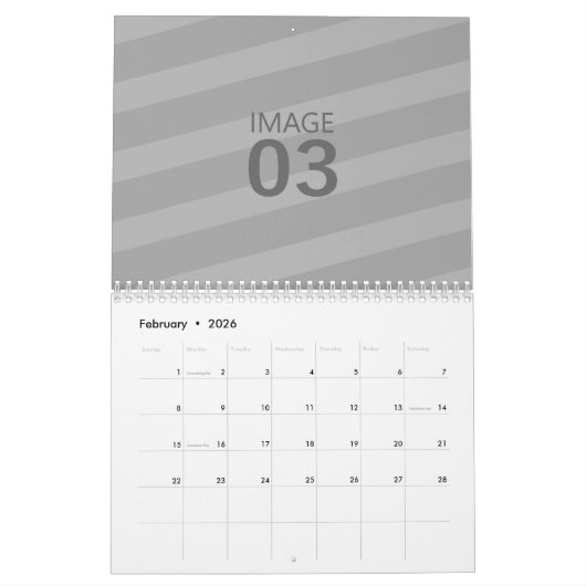 2024年の写真をカスタム作パーソナライズされたる カレンダー (2月 2026)