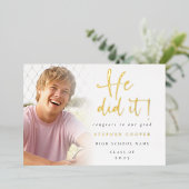 2024年の写真ゴールド・フォイル発表 箔招待状 (立ち正面)