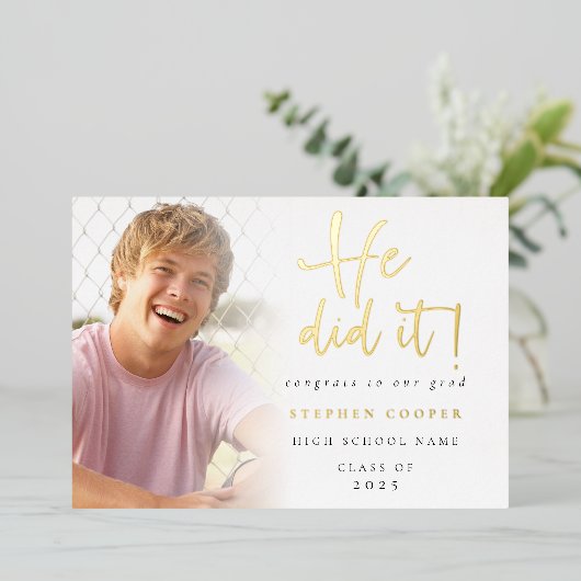 2024年の写真ゴールド・フォイル発表 箔招待状 (立ち正面)