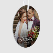 2024年の初めてのクリスマスホワイトフォント オーナメント (正面)