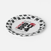 2024年の卒業クラス赤と黒 ペーパープレート (アングル)