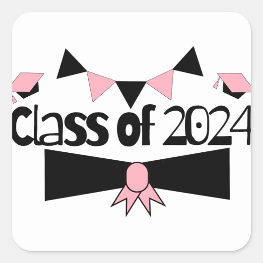 2024年の卒業クラス スクエアシール (正面)