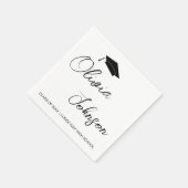 2024年の卒業クラス |白黒紙 スタンダードカクテルナプキン (角)