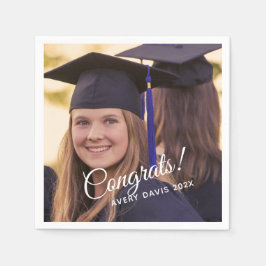 2024年の卒業写真の年クラス スタンダードカクテルナプキン