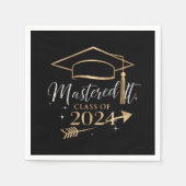2024年の卒業式ギフトのクラスをマスター スタンダードカクテルナプキン (正面)