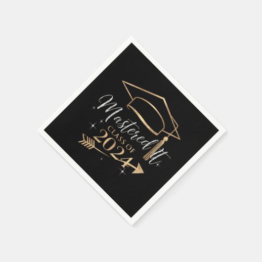 2024年の卒業式ギフトのクラスをマスター スタンダードカクテルナプキン (角)