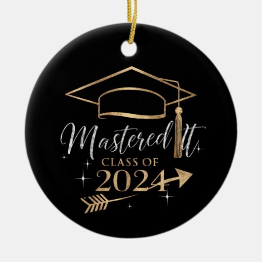 2024年の卒業式ギフトのクラスをマスター セラミックオーナメント (正面)