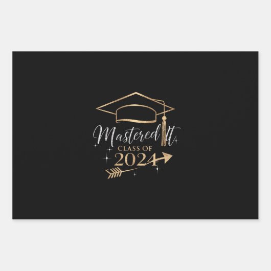 2024年の卒業式ギフトのクラスをマスター ラッピングペーパーシート (正面)