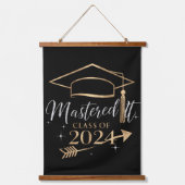2024年の卒業式ギフトのクラスをマスター 吊り下げ型タペストリー (正面)