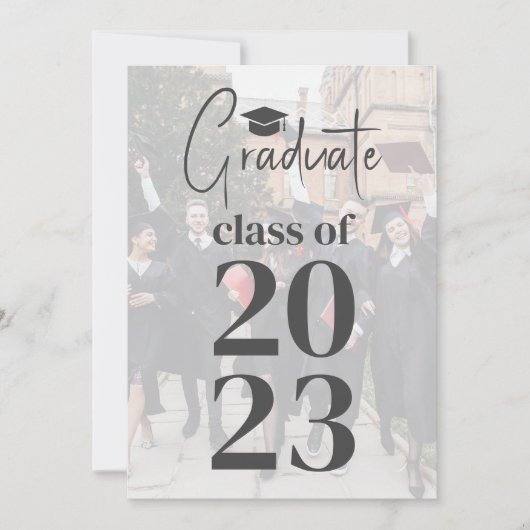 2024年の卒業生の脚本写真モダン卒業 案内状 (正面)