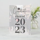 2024年の卒業生の脚本写真モダン卒業 案内状 (スタンド正面)