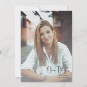 2024年の卒業生の脚本写真モダン卒業 案内状 (裏面)