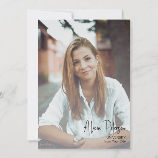 2024年の卒業生の脚本写真モダン卒業 案内状 (裏面)