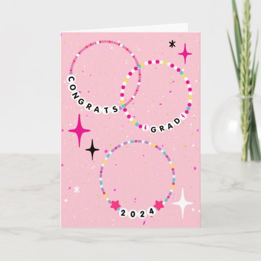 2024年の友情ブレスレットクラス卒業 カード (正面)