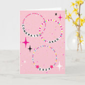 2024年の友情ブレスレットクラス卒業 カード (黄色い花)