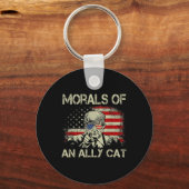 2024年の同盟国の猫のおもしろいトランプ キーホルダー (正面)