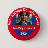 2024年の地方選挙カスタム写真キャンペーンテンプレート 缶バッジ (正面)