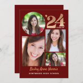 2024年の大学院サークルMaroonクラス印刷可能 招待状 (正面/裏面)