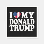 2024年の大統領のために私のドナルド・トランプをハート スタンダードカクテルナプキン (正面)