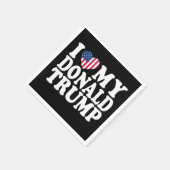 2024年の大統領のために私のドナルド・トランプをハート スタンダードカクテルナプキン (角)