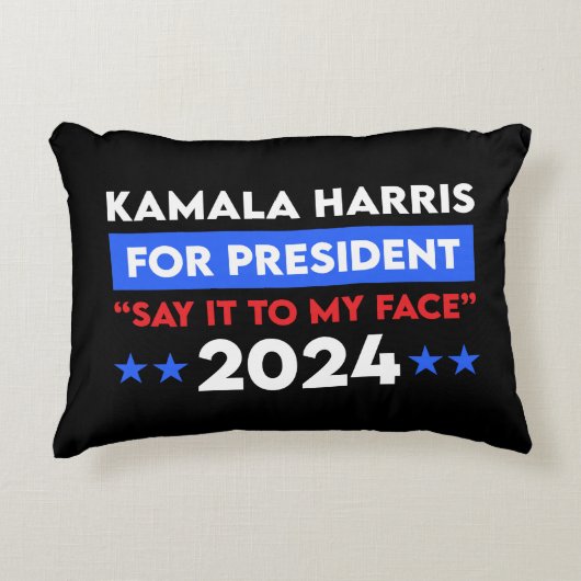 2024年の大統領のために私の顔カマラハリスにそれを言う アクセントクッション (正面)