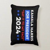 2024年の大統領のために私の顔カマラハリスにそれを言う アクセントクッション (裏面(縦))