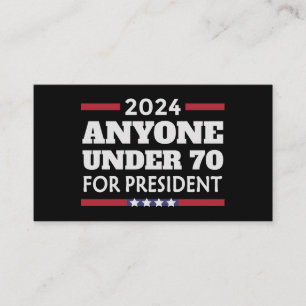 2024年の大統領のために70歳未満の誰でも 名刺