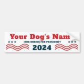 2024年の大統領の愛犬おもしろい バンパーステッカー (正面)