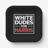 2024年の大統領カマラハリスのためのホワイトダデス ペーパープレート (正面)