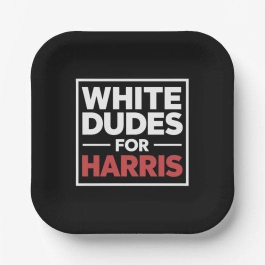 2024年の大統領カマラハリスのためのホワイトダデス ペーパープレート (正面)