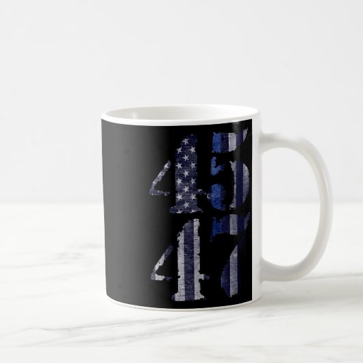 2024年の大統領選挙では45 47トランプが青い警察に住んでいる コーヒーマグカップ (右)