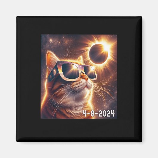 2024年の太陽食 グラスをかける マグネット (正面)