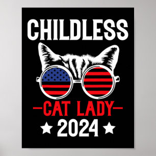 2024年の子どものいない猫おもしろい女性の政治選挙 ポスター
