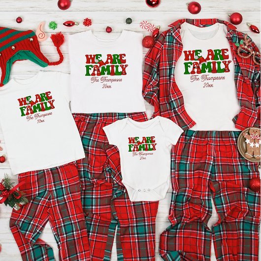 2024年の家族パーソナライズされたマッチングのクリスマス Tシャツ