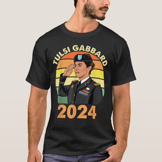 2024年の愛国者民主党大統領のタルシ・ガバード氏 Tシャツ (正面)