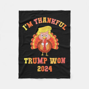 2024年の感謝祭トルコで勝ったトランプ フリースブランケット