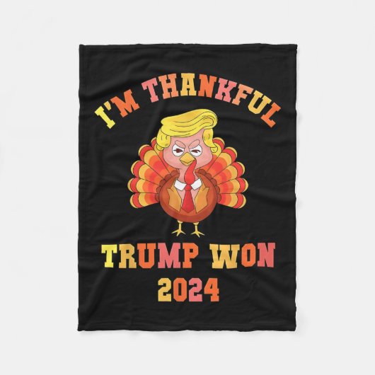 2024年の感謝祭トルコで勝ったトランプ フリースブランケット (正面)