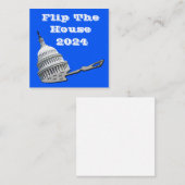2024年の投票を反転 スクエア名刺 (正面/裏面)