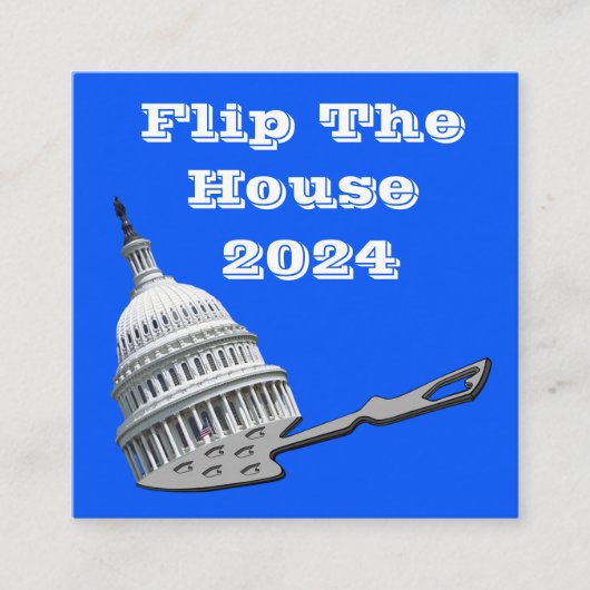 2024年の投票を反転 スクエア名刺 (正面)