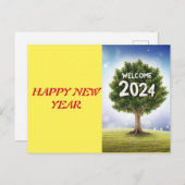 2024年の抱擁:成功と繁栄を祈る ポストカード (正面/裏面)