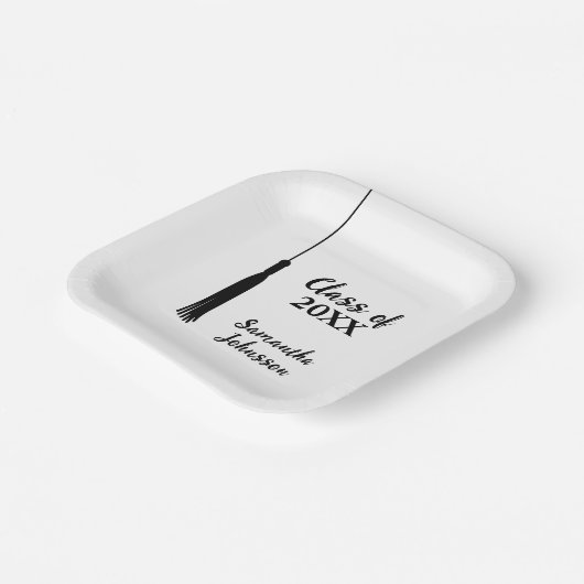 2024年の授業タッセルパーソナライズされた卒業 ペーパープレート (傾斜あり)