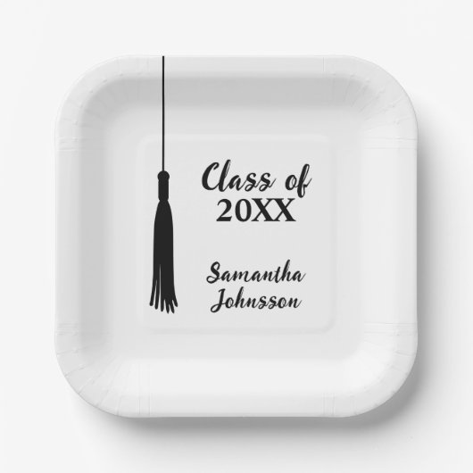2024年の授業タッセルパーソナライズされた卒業 ペーパープレート (正面)