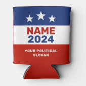 2024年の政治キャンペーンの米国赤青の選挙 缶クーラー (正面)