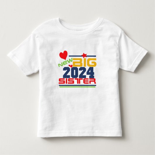 2024年の新しい姉Tシャツ トドラーTシャツ (正面)