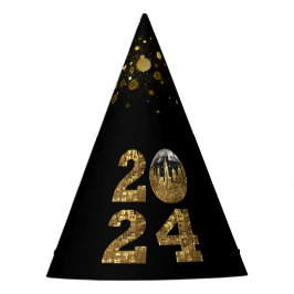 2024年の新しい年イブパーティー- – ボール – ニューヨーク金ゴールド- パーティーハット
