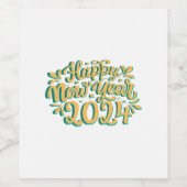 2024年の新年と輝き ワインラベル (シングルラベル)