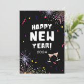 2024年の新年を迎えるフラットホリデーカード シーズンカード (スタンド正面)