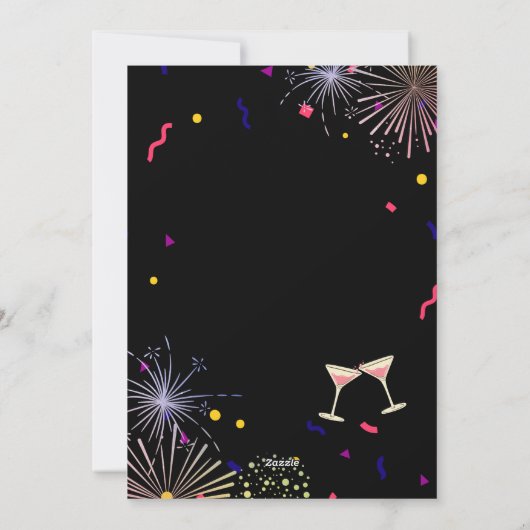 2024年の新年を迎えるフラットホリデーカード シーズンカード (裏面)