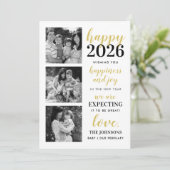 2024年の新年を迎えるブラックと金ゴールド シーズンカード (スタンド正面)